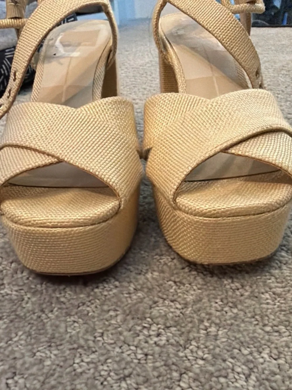 Dolce Vita Beige Platform Block Heel Sandal